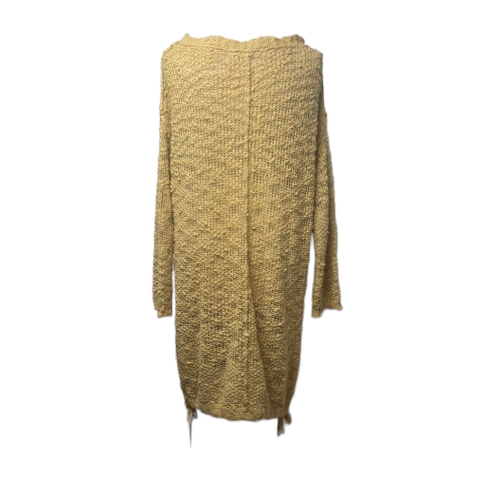 FP Beach Yellow Mustard Laced Up Sweater Dress Size S - Picture 2 of 10